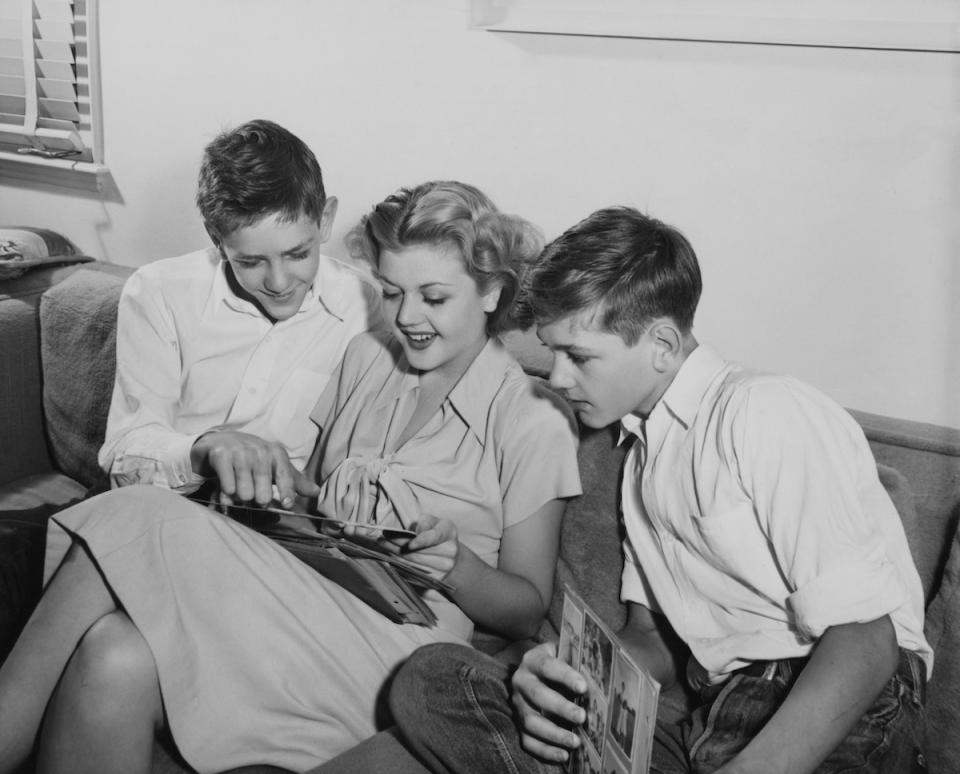 Angela Lansbury and her brothers (1945)