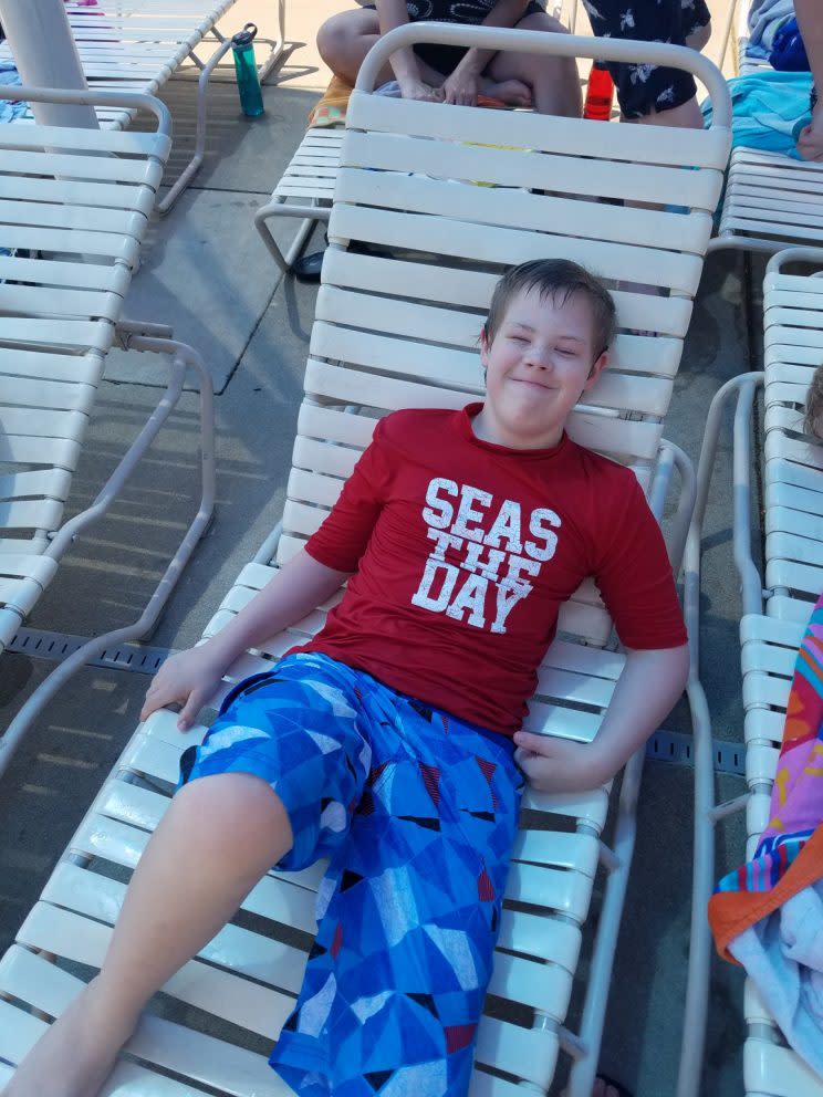 Brandon Rumphol enjoying time at the pool