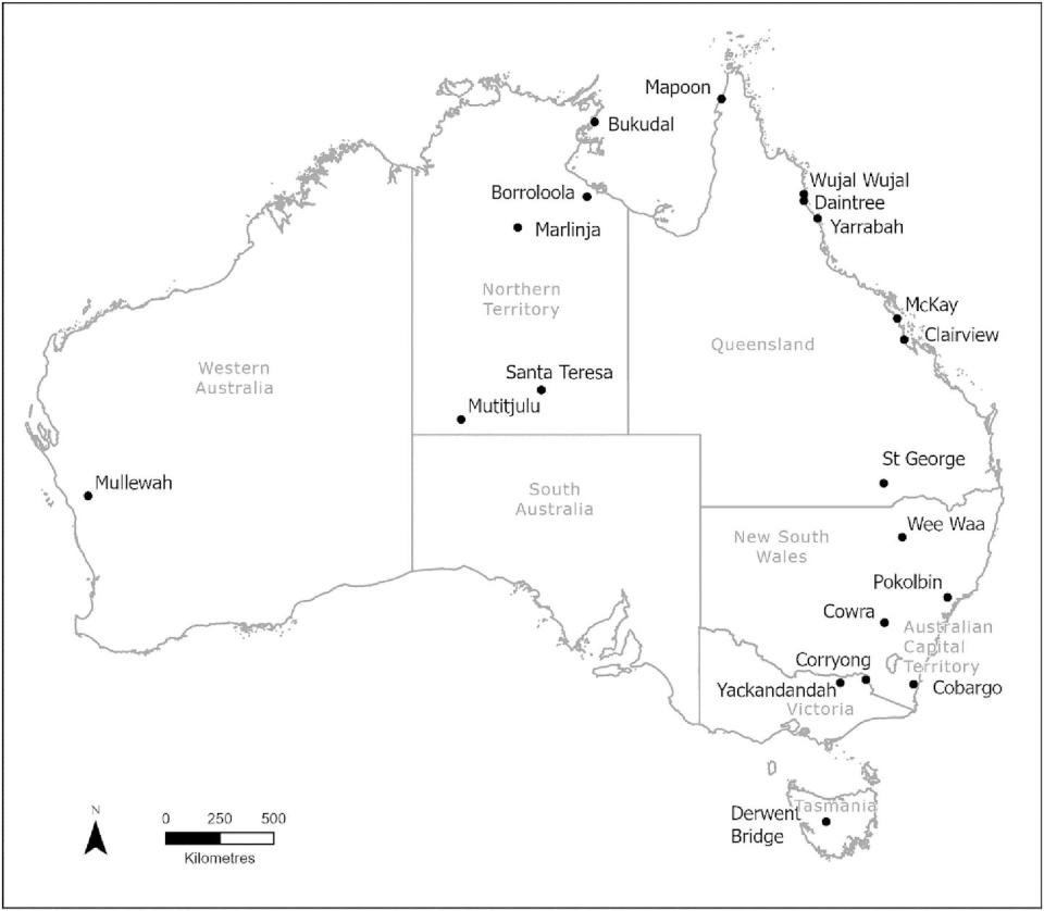 Locations of microgrid projects surveyed