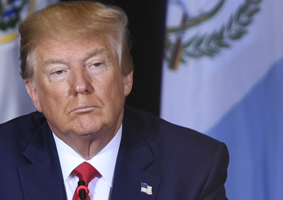 U.S. President Donald Trump attends a multilateral meeting on Venezuela in New York, September 25, 2019, on the sidelines of the United Nations General Assembly one day after House Speaker Nancy Pelosi announced the House will open an impeachment inquiry. | SAUL LOEB—AFP/Getty Images