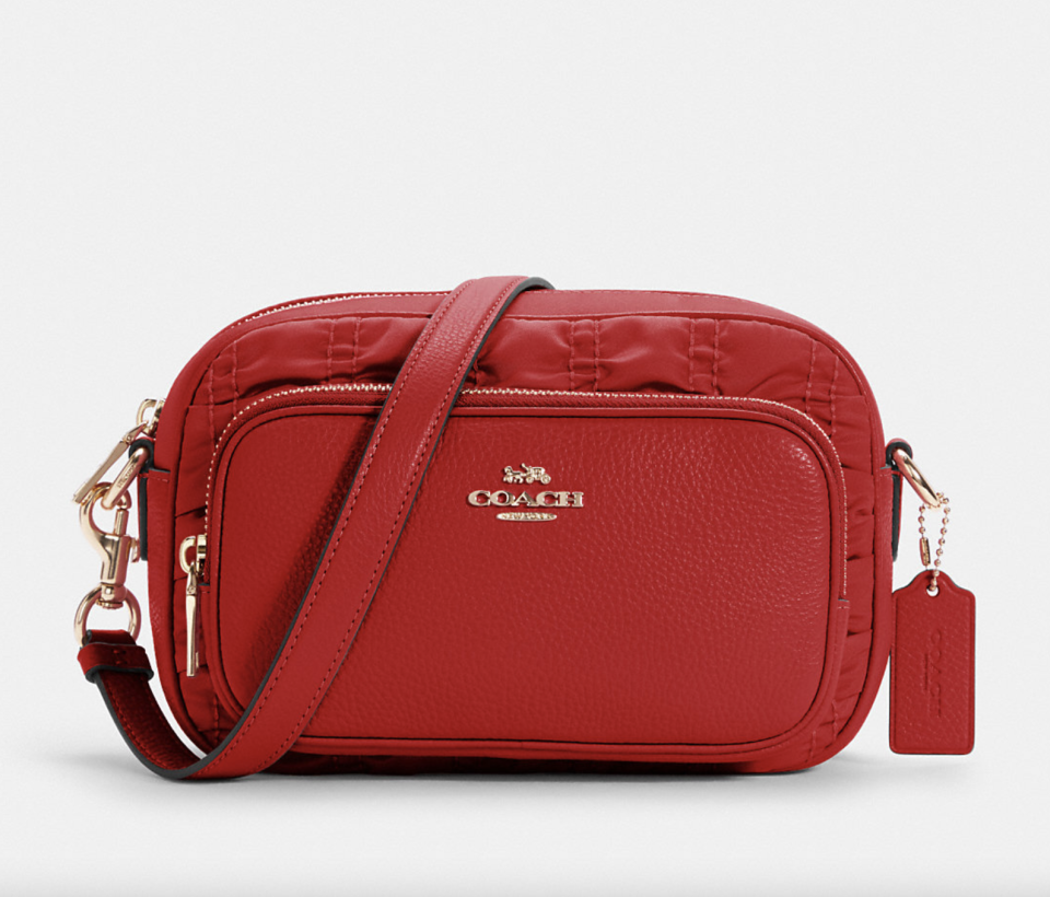 red coach outlet bag Court Crossbody with Ruching 