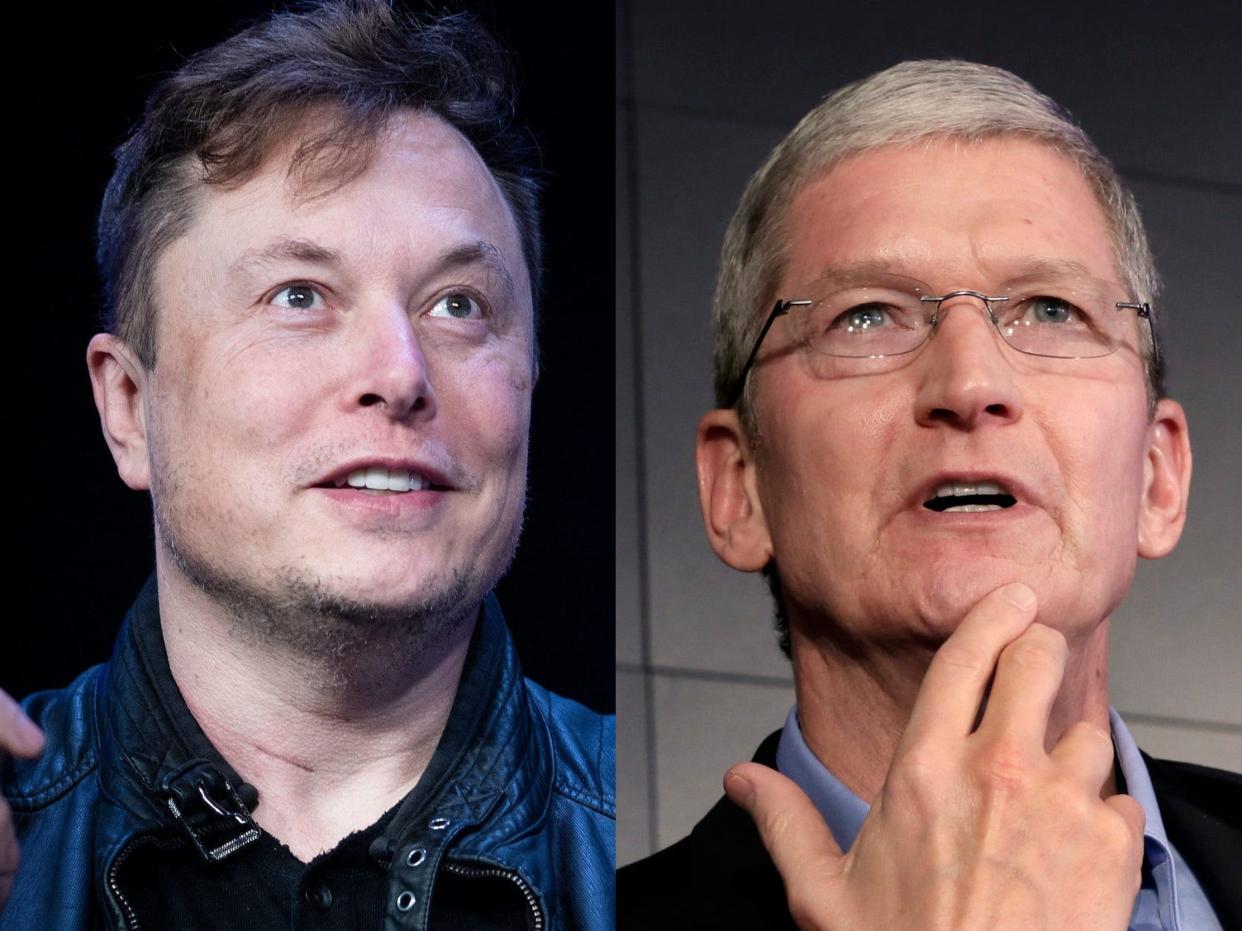 Elon Musk Tim Cook