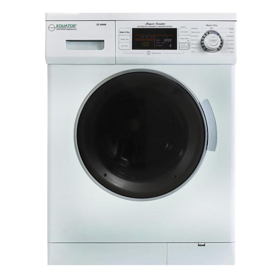 <p><a href="https://clicks.trx-hub.com/xid/hearstcorp_9eb67_pop?q=https%3A%2F%2Fwww.lowes.com%2Fpd%2FEquator-Advanced-Appliances-Ventless-Combination-Washer-and-Dryer-White%2F5000927751&p=https%3A%2F%2Fwww.popularmechanics.com%2Fhome%2Fg39002805%2Fall-in-one-washer-dryers%2F&utmSource=yahoo-us&utmCampaign=73&utmMedium=syn" rel="nofollow noopener" target="_blank" data-ylk="slk:Shop Now;elm:context_link;itc:0;sec:content-canvas" class="link ">Shop Now</a></p><p>Ventless All-in-One Washer Dryer</p><p>lowes.com</p><p>$999.00</p>