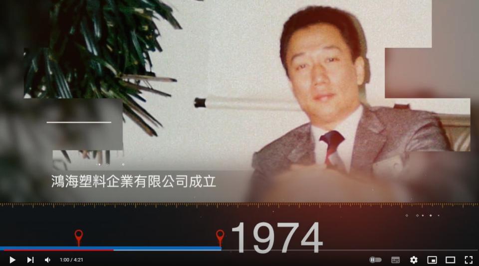 鴻海創辦人郭台銘1974年帥照。圖 / 翻攝鴻海影片。