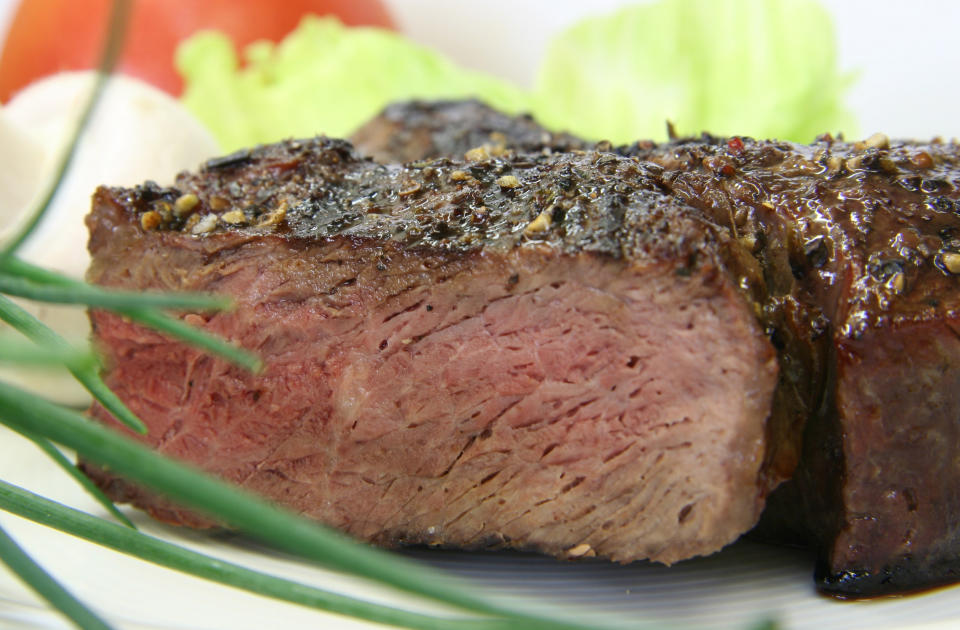 Like your steak medium-well? Cook it to an internal temperature of 140 to 145 degrees, depending on the meat's thickness.  (Getty Images)