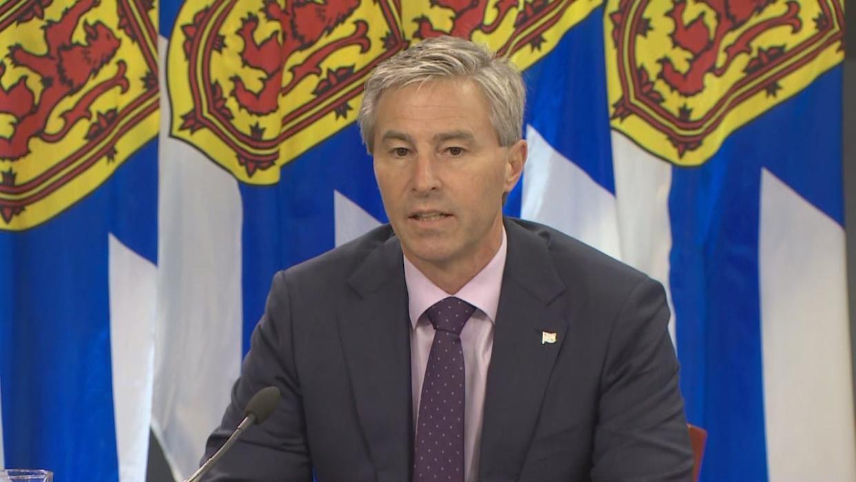 Premier Tim Houston says the decision to reopen the Donkin coal mine is up to operator Kameron Coal, as long as the province's safety regulations and compliance orders are met. (CBC - image credit)