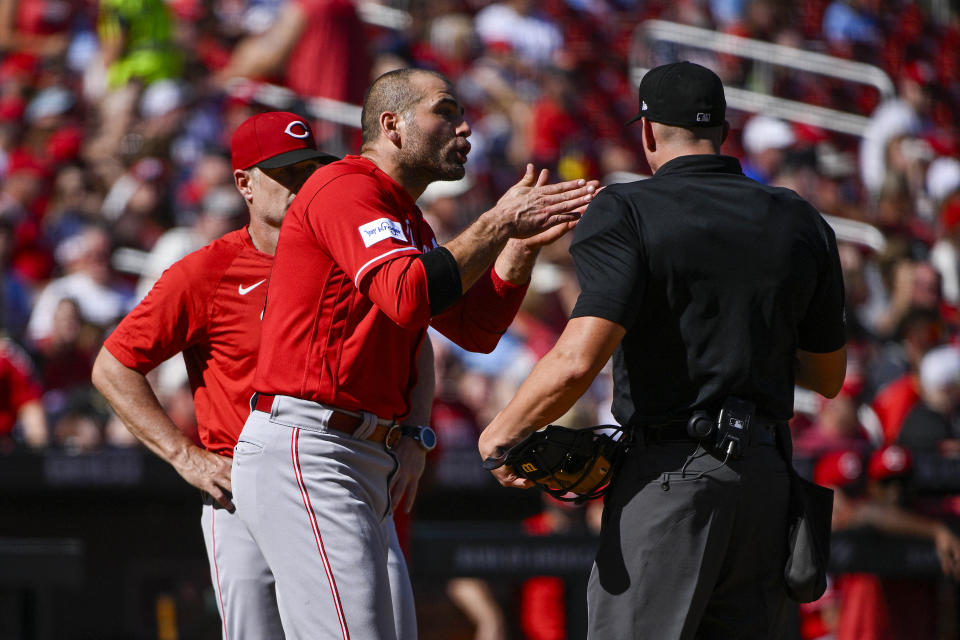 Reds veteran Joey Votto was ejected from the game against the Cardinals on Sunday. (Jeff Curry/USA Today)