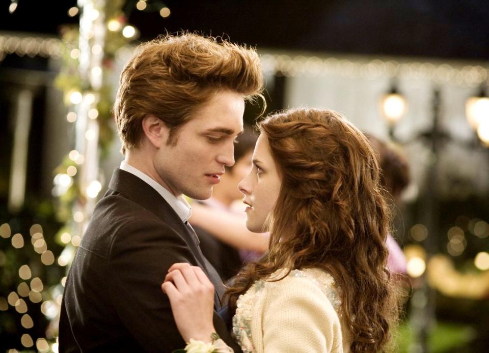 Kristen Stewart (right) and Robert Pattinson played Bella Swan and Edward Cullen in the five-film "Twilight" saga.