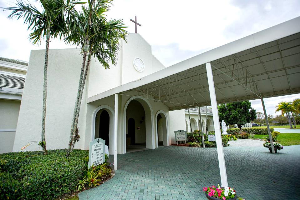 View of St. Therese De Lisieux church at 11800 Lake Worth Road on February 22, 2024, in Wellington. The church is selling 22 of 39 acres to a developer.