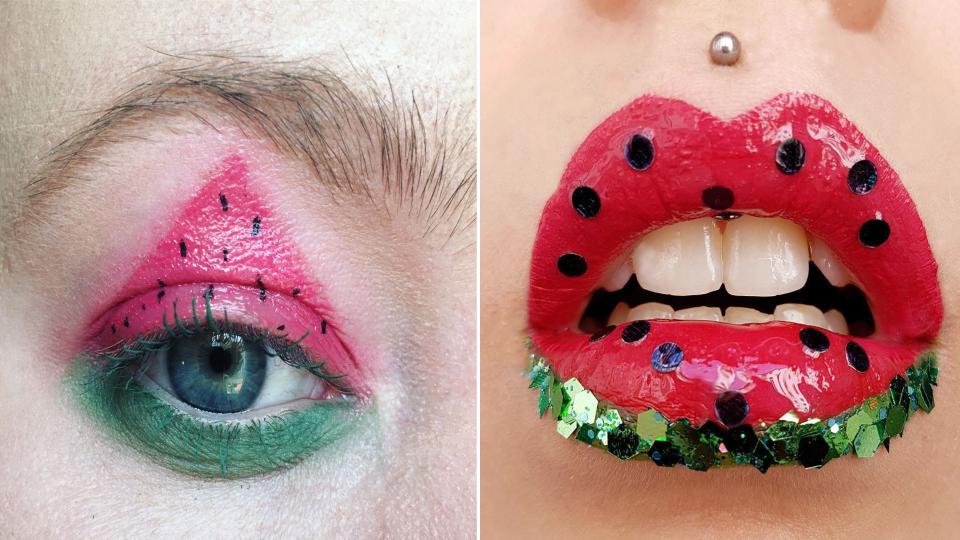 Makeup artists on Instagram have been creating delicious watermelon makeup look on their lips and eyelids.