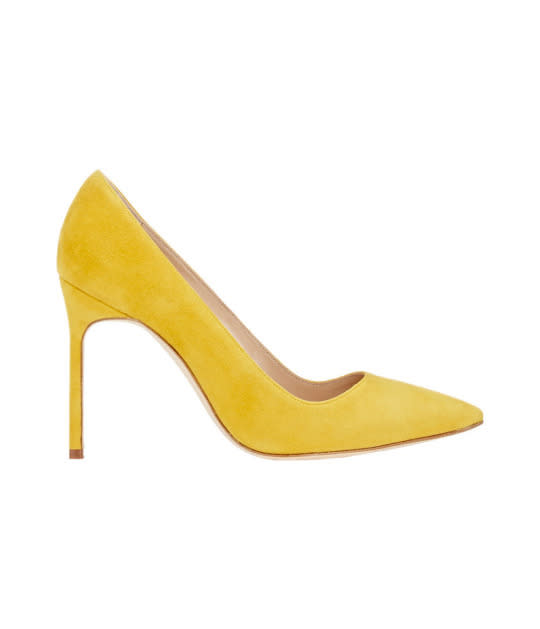 Manolo Blahnik Suede BB Pumps, $595, barneys.com