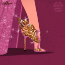 Megara shoes with golden embellished Pegasus wings. Another Sophia Webster-inspired design. 