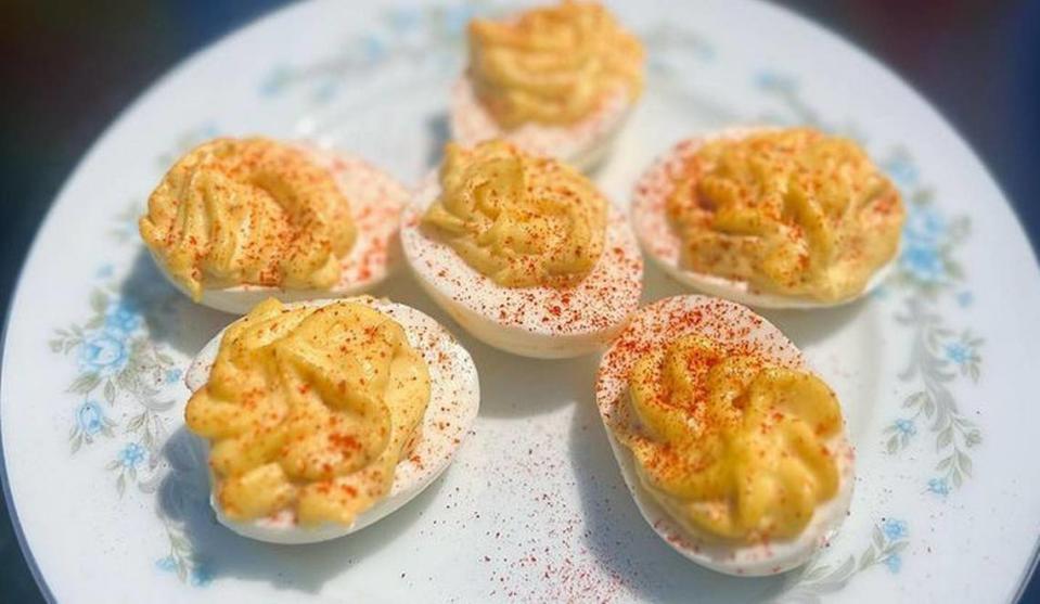 Dish offers up classic deviled eggs with nearly every entree.