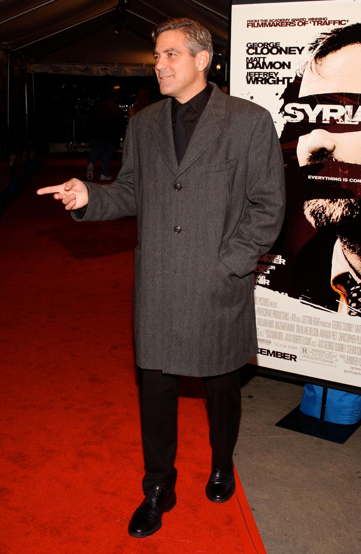 Clooney at the premiere of "Syriana" at the Loews Lincoln Center theatre in New York City.