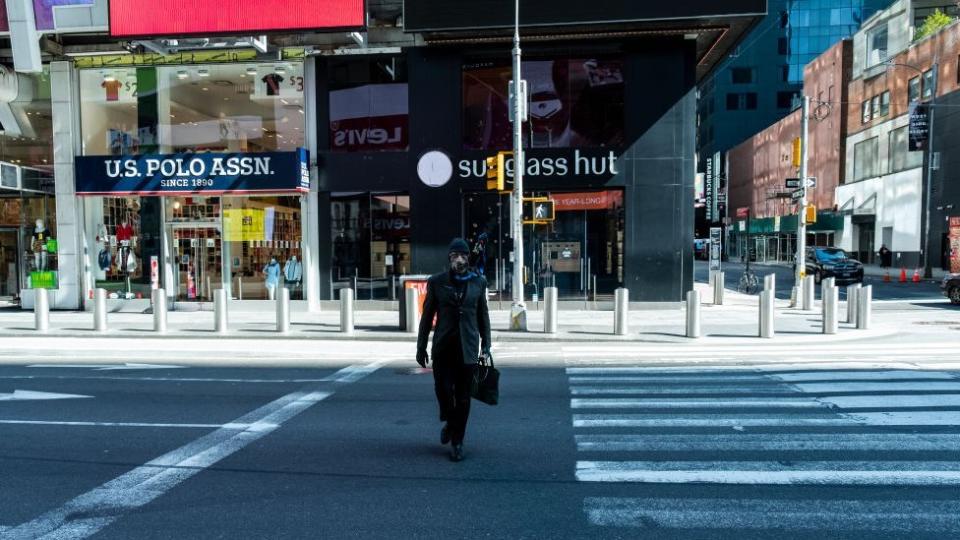 Calles de Nueva York vacías por el impacto de la pandemia.