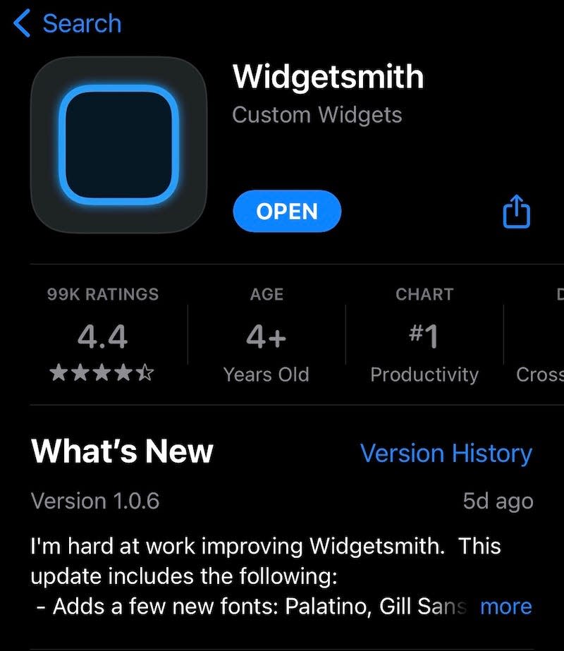 Widgetsmith 1