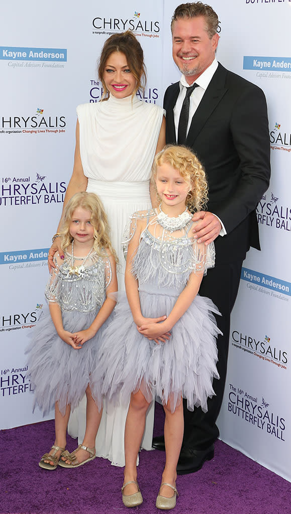 BRENTWOOD, CA - JUNE 03: Eric Dane, Billie Beatrice Dane, Rebecca Gayheart-Dane and Georgia Dane attend the 16th Annual Chrysalis Butterfly Ball on June 03, 2017 in Brentwood, California. (Photo: JB Lacroix/WireImage)