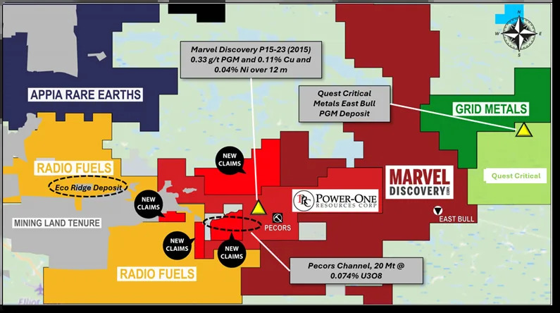 <strong>Figure1: Regional Location of the Pecors West Property and neighboring companies</strong>