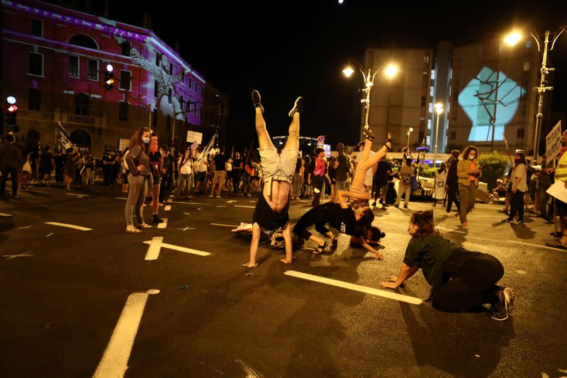 Israelis protest against Prime Minister Benjamin Netanyahu in Jerusalem