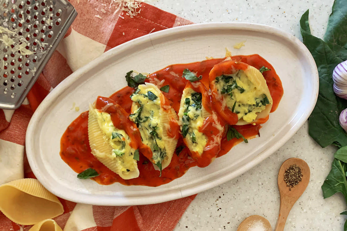 <p>Corrie Cooks</p><p>If you like pasta and one-pot meals, this Instant Pot stuffed shell is the dish for you! A great option for a meatless Monday or anytime you’d like a vegetarian dinner.</p><p><strong>Get the recipe: <a href="https://www.corriecooks.com/instant-pot-stuffed-shells/" rel="nofollow noopener" target="_blank" data-ylk="slk:Easy Instant Pot Stuffed Shells;elm:context_link;itc:0;sec:content-canvas" class="link rapid-noclick-resp">Easy Instant Pot Stuffed Shells</a></strong></p>