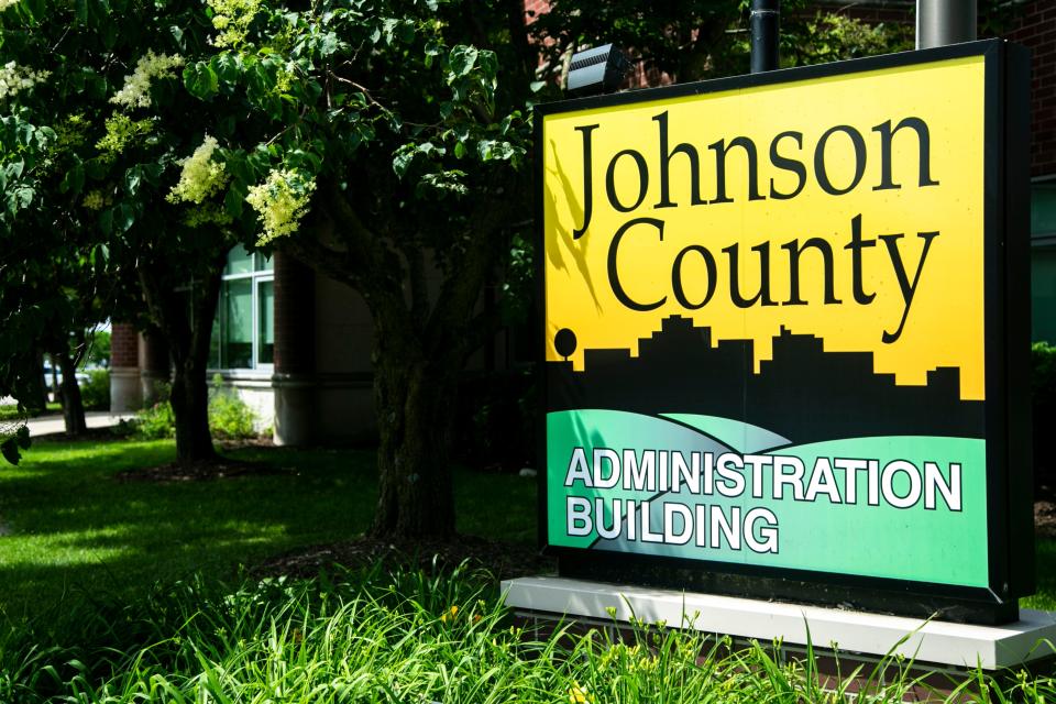 The Johnson County Administration Building is seen, Monday, June 7, 2021, in Iowa City, Iowa.