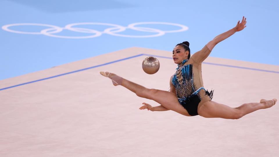 Gymnastics - Rhythmic - Individual All-Around - Qualification - Rotation 1 & 2 - Ariake Gymnastics Centre, Tokyo, Japan - August 6, 2021.  Rut Castillo of Mexico in action. REUTERS/Mike Blake