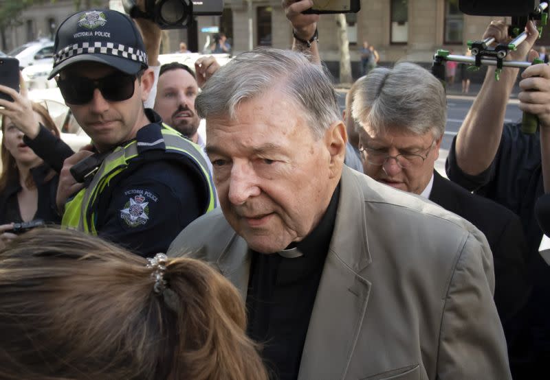 Cardinal George Pell arrives at the County Court in Melbourne on Wednesday. Source: AAP