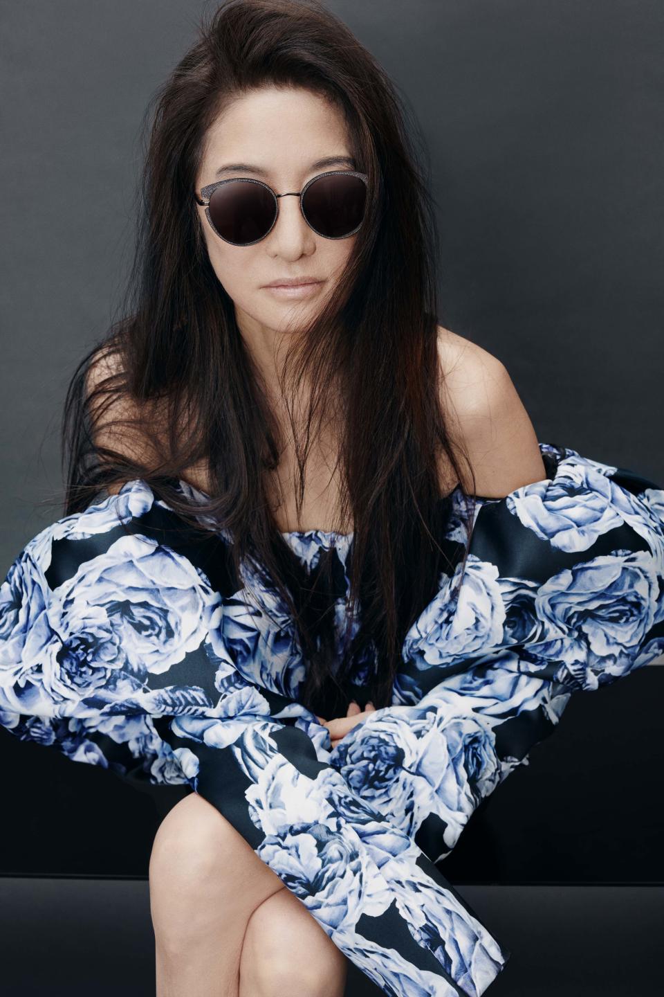 Vera Wang has made her modelling debut at the age of 71 for her very own eyewear range. Photo: supplied.