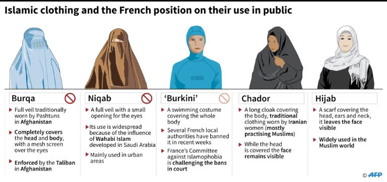 Islamic clothing and the French position on their use in public