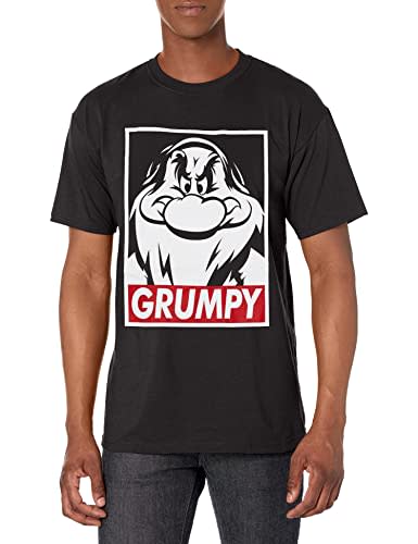 Disney mens Snow White and Seven Dwarfs Grumpy Graphic T-shirt T Shirt, Black, Medium US