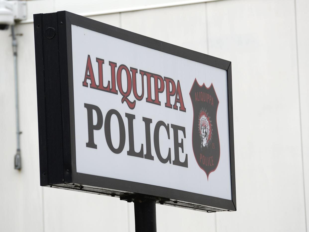 The sign outside of the Aliquippa Police Department.