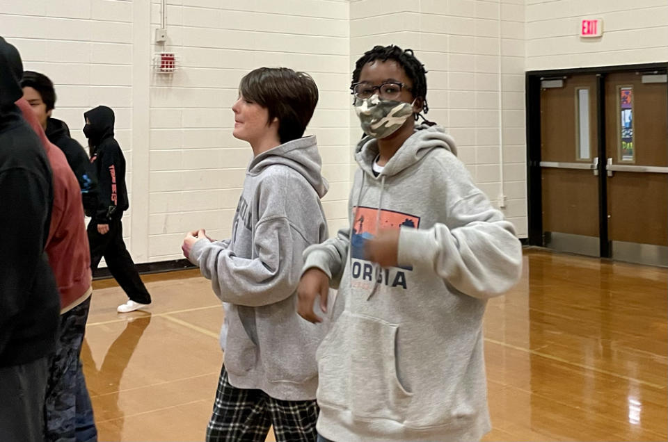 Holcomb Bridge Middle student Ramero Rogers received a free vision screening and new glasses from Vision to Learn, a nonprofit the district hired to serve Title I schools. (Linda Jacobson/The 74)