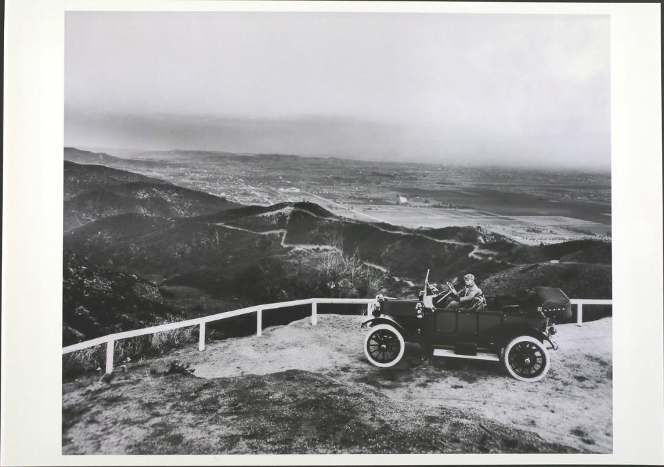 <p>Cars look very different these days — and so does that view of Los Angeles. This scenic shot was snapped at Laurel Canyon in Hollywood. About 63 years earlier, California wasn't even considered one of the United States. </p>