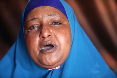 Fahmo Mantan Warsame speaks during a Reuters interview inside her home in Mogadishu, Somalia February 21, 2018. REUTERS/Feisal Omar