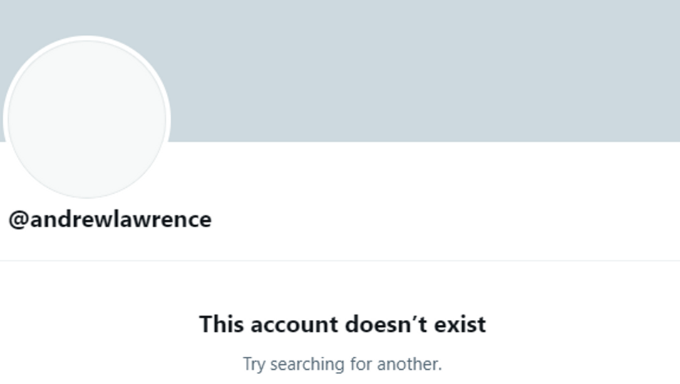 Andrew Lawrence deleted his profile after a backlash to his tweets. (Twitter)