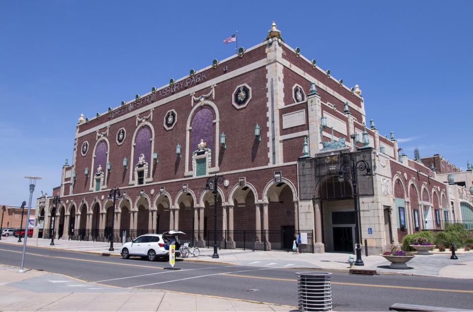 Exterior portions of Convention Hall and the surrounding beach area which has portions fenced off for safety concerns.Asbury Park, NJTuesday, July 16, 2019