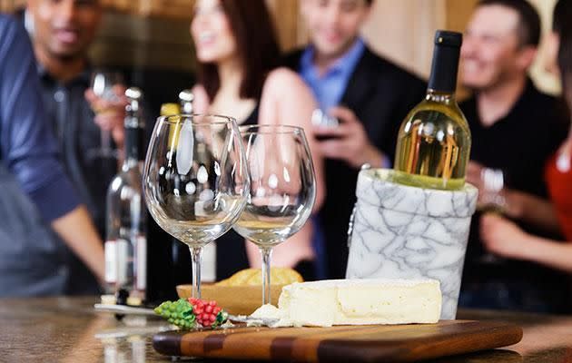 A new study says cheese makes wine taste better. Photo: Getty.