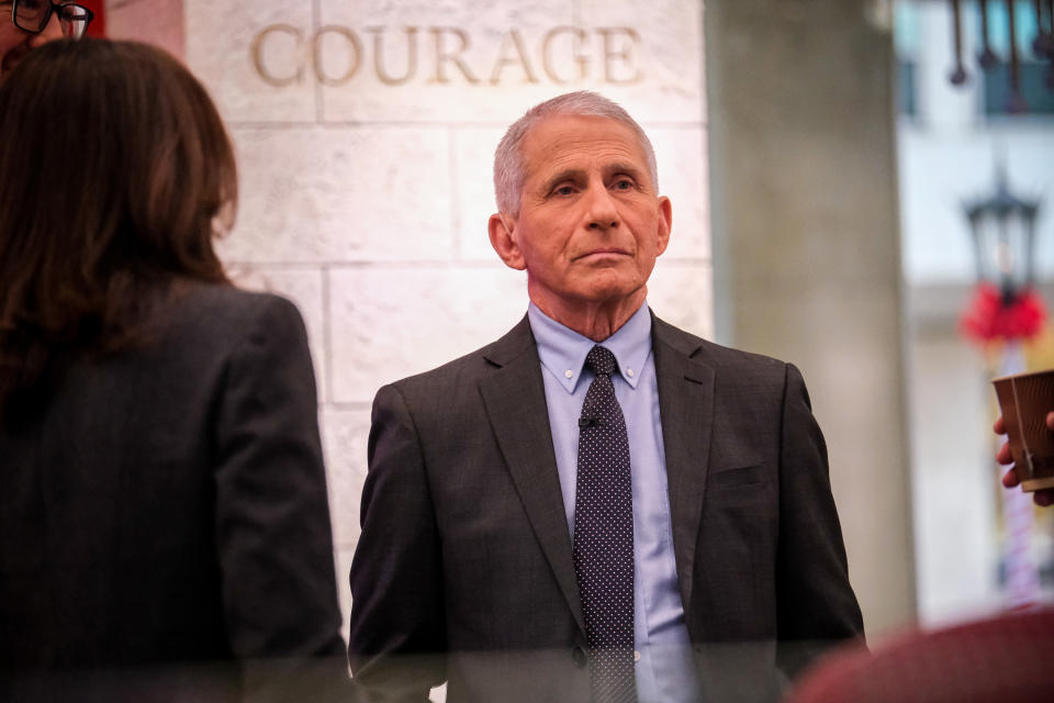 Dr. Anthony Fauci appears on “Meet the Press” in Washington, D.C., in November.