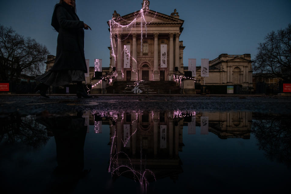 A sculptural installation by artist Anne Hardy is seen on the exterior of Tate Britain on Nov. 29, 2019 in London, England. | Chris J Ratcliffe—Getty Images