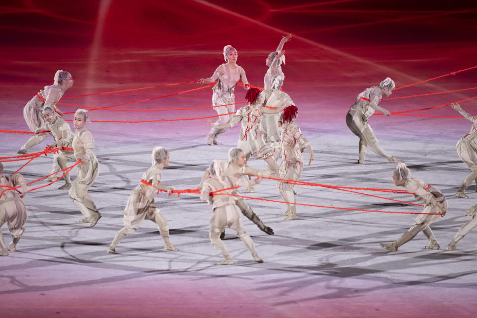 <p>One of the opening shows of the 2020 Tokyo Olympic Games. (Photo by Tom Weller/DeFodi Images via Getty Images)</p> 