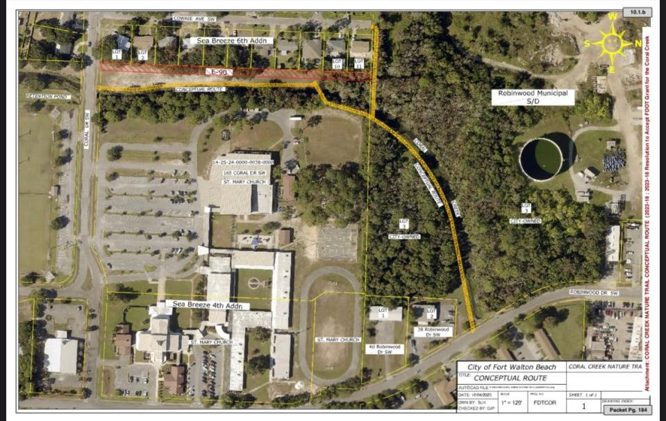 Proposed route of the Coral Creek Nature Trail.