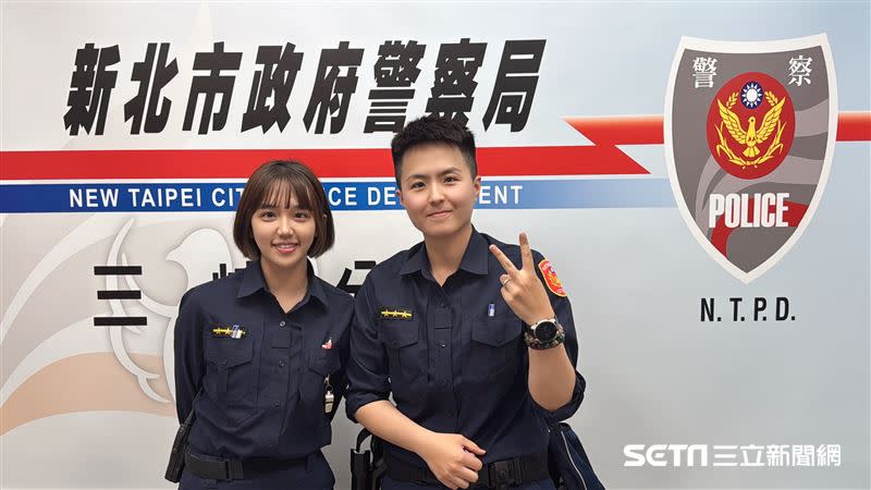 女警高依倩（右）英勇奪刀制伏連男。（圖／翻攝畫面）