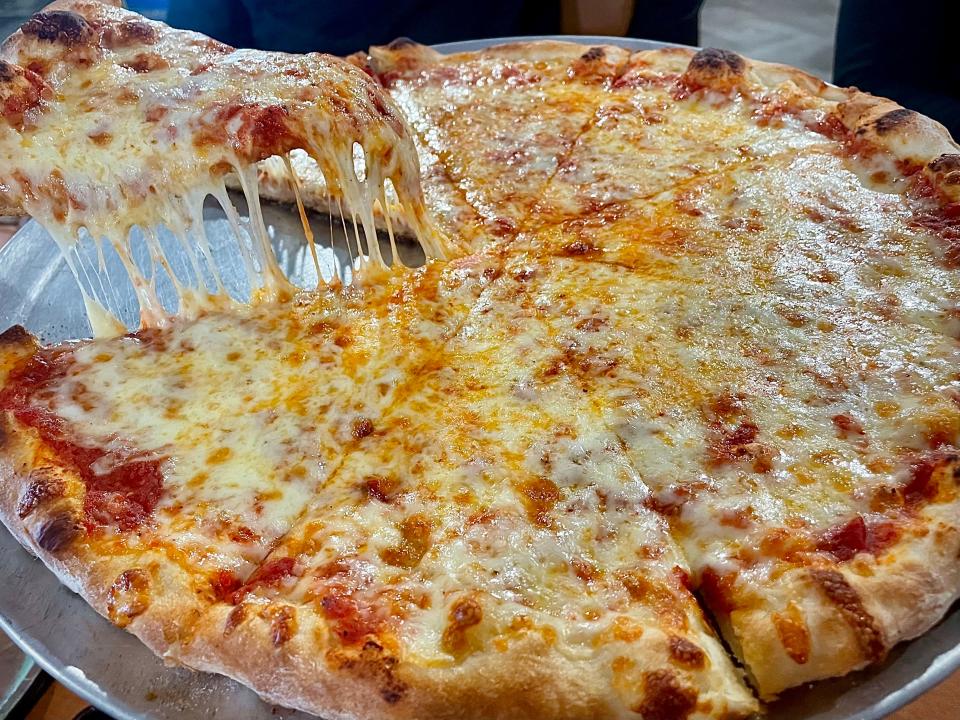 Cheese pizza from Nonne's Italian Restaurant & Sports Bar in Port Orange.