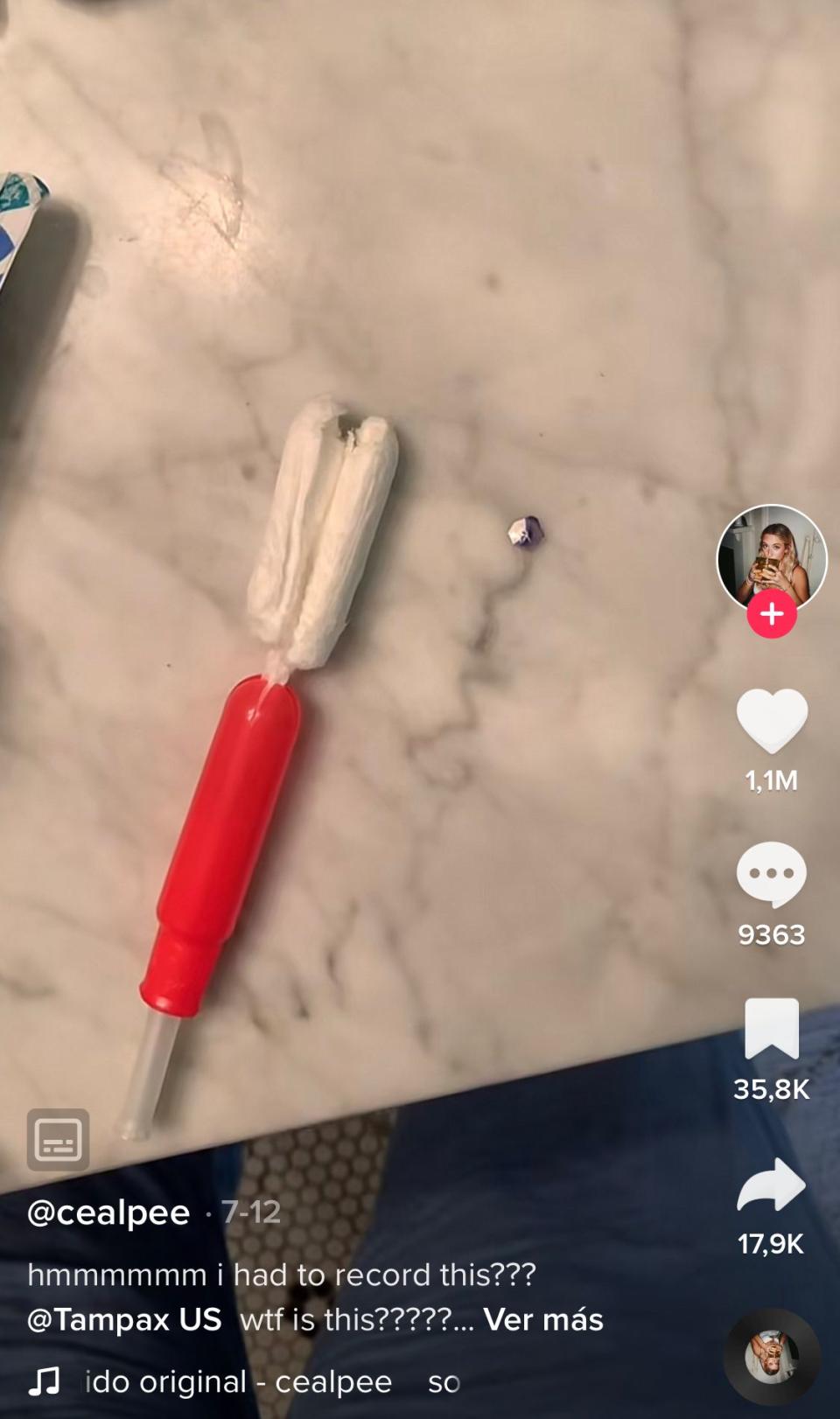 Mujer encuentra algo extraño en su Tampax y Procter & Gamble le responde. Foto: @cealpee/TikTok