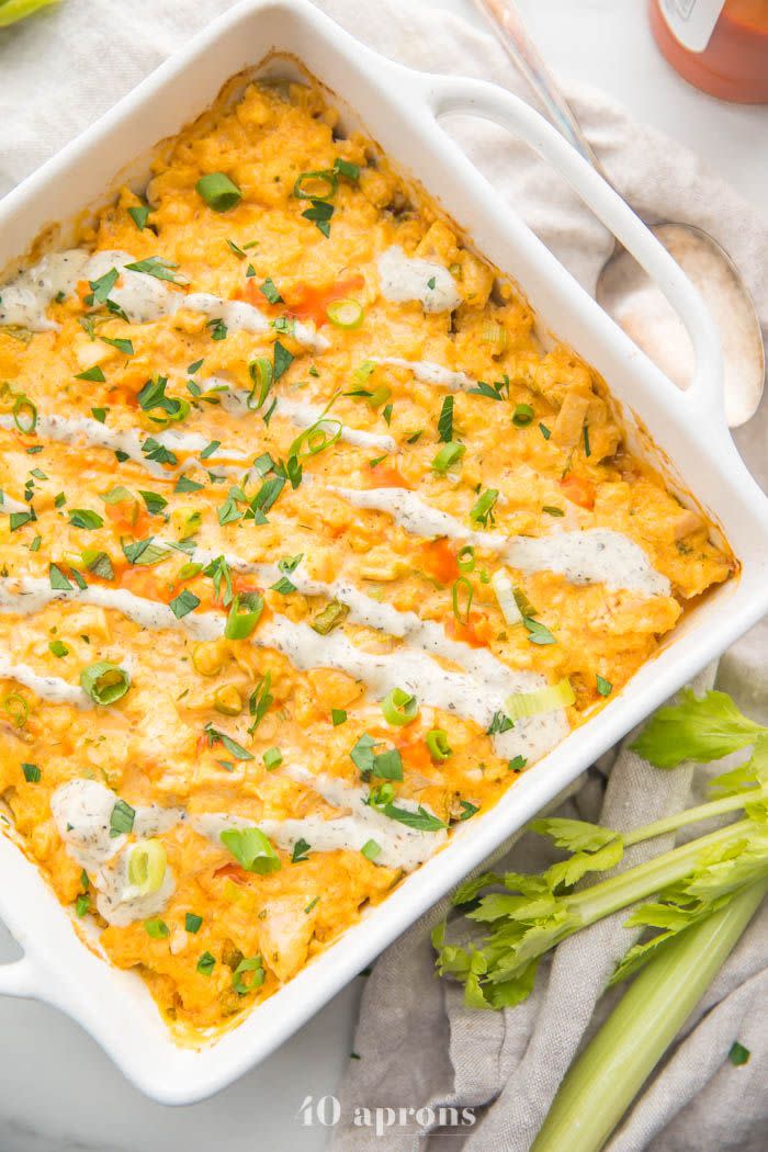 Paleo Buffalo Chicken Casserole with Ranch