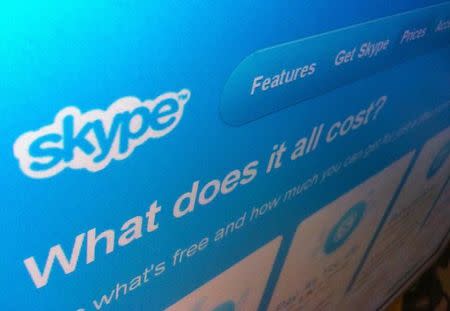 A page from the Skype website is seen in Singapore May 10, 2011. REUTERS/David Loh