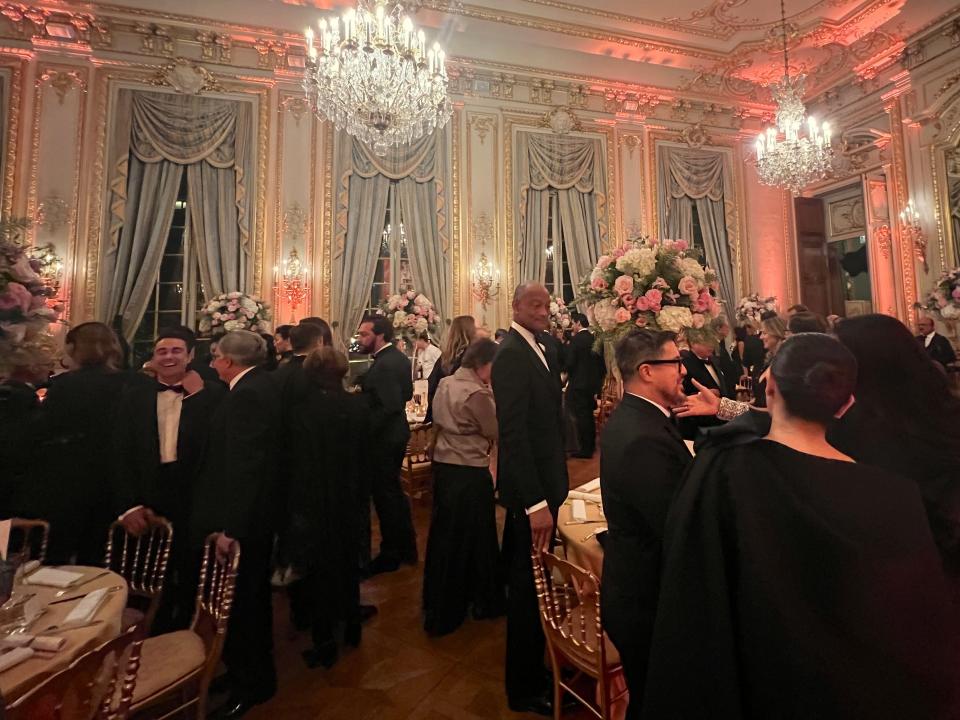 Parents and guests awaiting the arrival of the debutantes and their cavaliers.