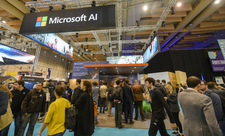 Microsoft leads the league table of companies for AI roles. Photo: Horacio Villalobos/Corbis via Getty Images