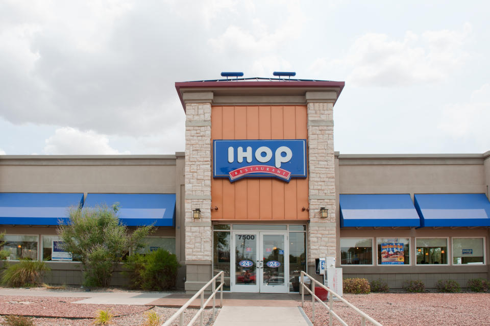 Albuqerque, New Mexico, USA - July 2, 2011: Front view of the IHOP Restaurant in North East Albuquerque. The International House of Pancakes, also known as IHOP is a United States-based restaurant chain that specializes in breakfast foods such as pancakes, French toast and omelettes.