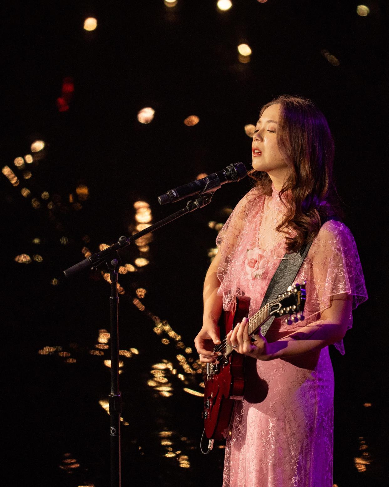 Laufey performs at the Ryman Auditorium in Nashville, Tenn., Tuesday, April 23, 2024.